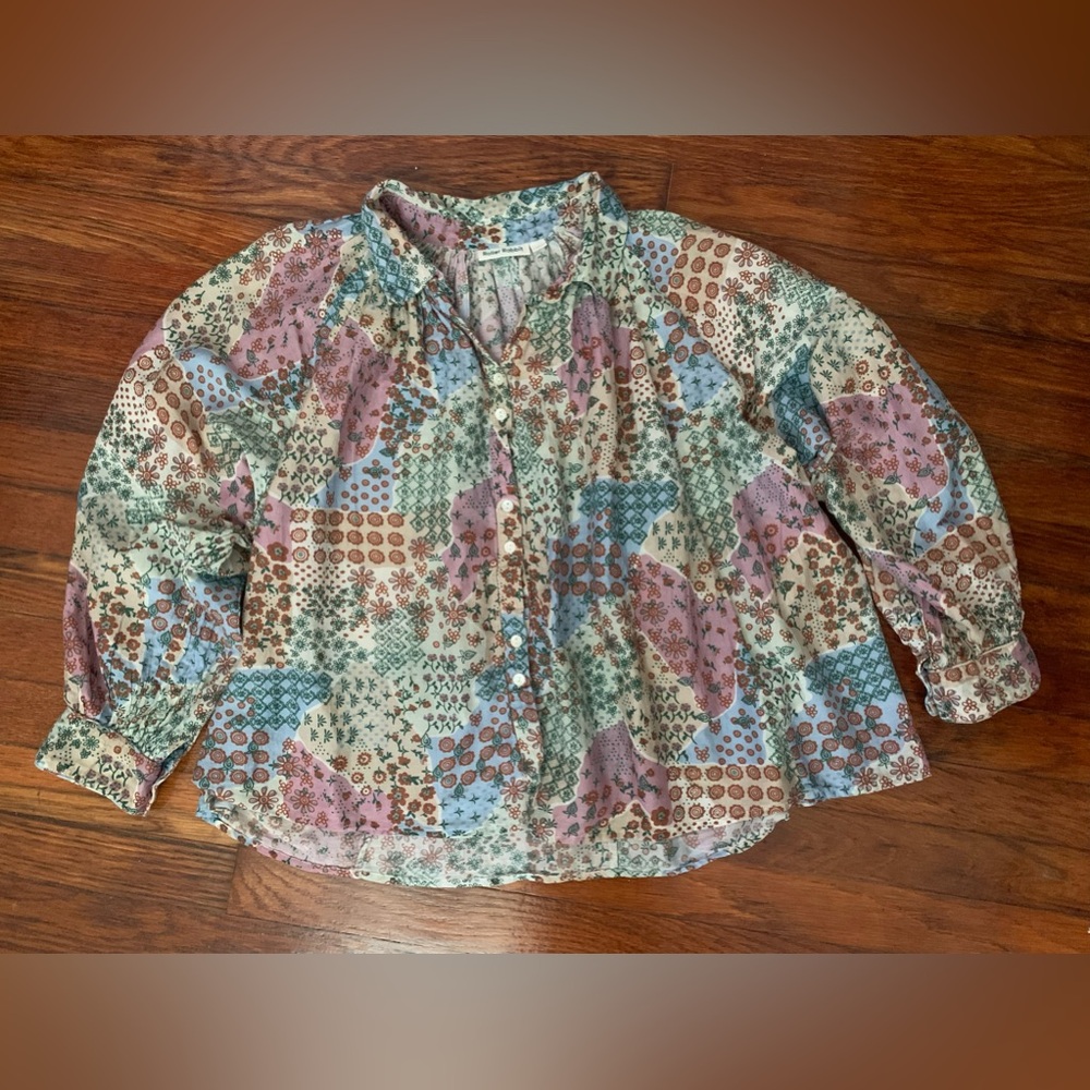 Roller Rabbit Patchwork Print Blouse - image 1